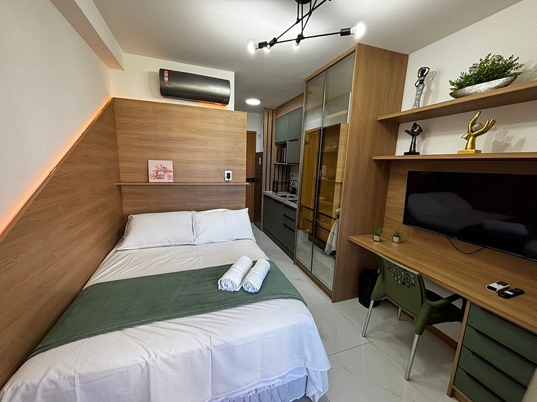 Studio em prédio c/ piscina no rooftop SMT0124