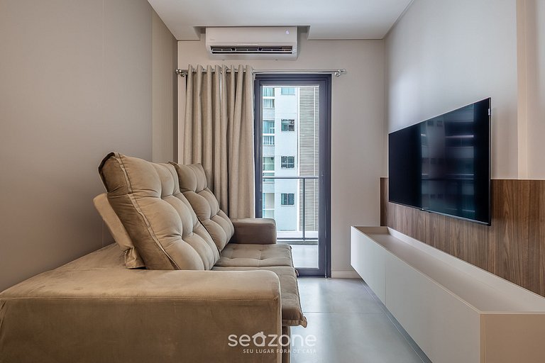 Studio c/ varanda a poucos passos da praia FFS0501