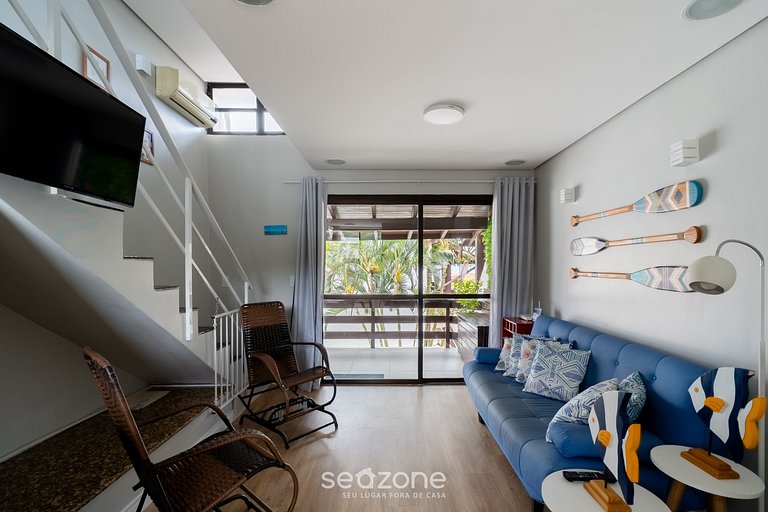 Apt 2Q c/ Acesso direto à Praia Floripa - CRVA0007