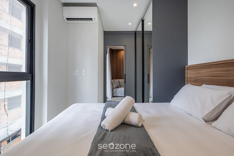 Apto em cond c/ piscina a 220 m do Praia FFS0608