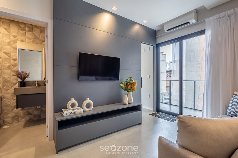 Apto em cond c/ piscina a 220 m do Praia FFS0608