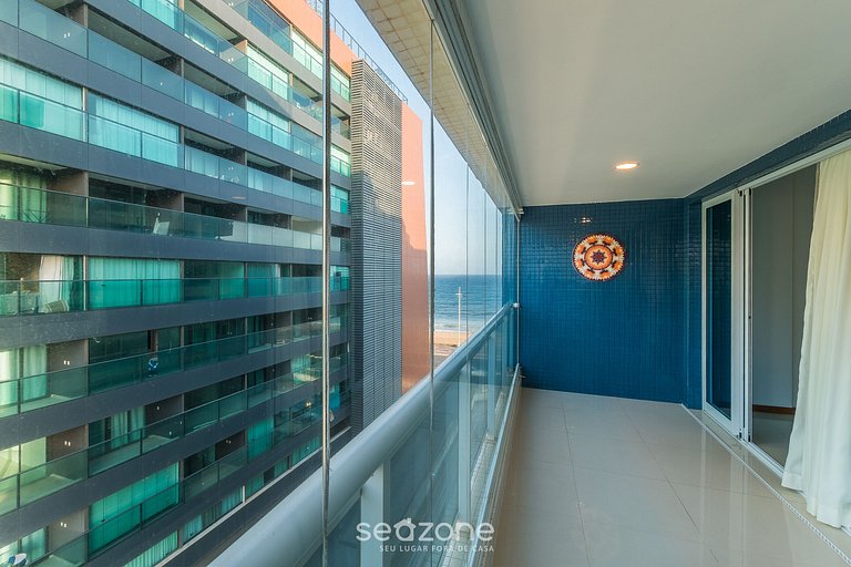 Apto c/ varanda e vista mar a 80m da Praia WJA0607