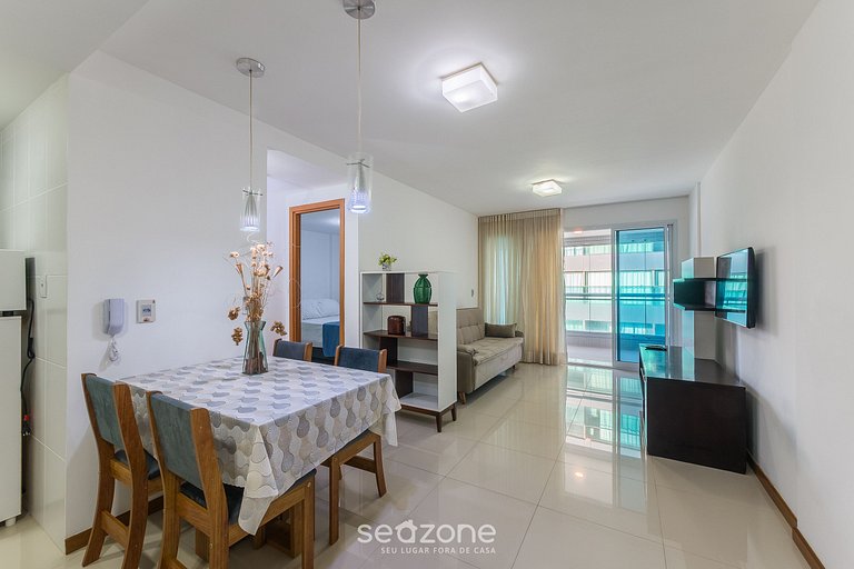 Apto c/ varanda e vista mar a 80m da Praia WJA0607