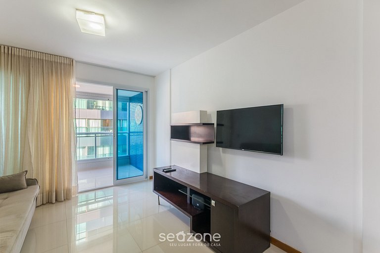 Apto c/ varanda e vista mar a 80m da Praia WJA0607