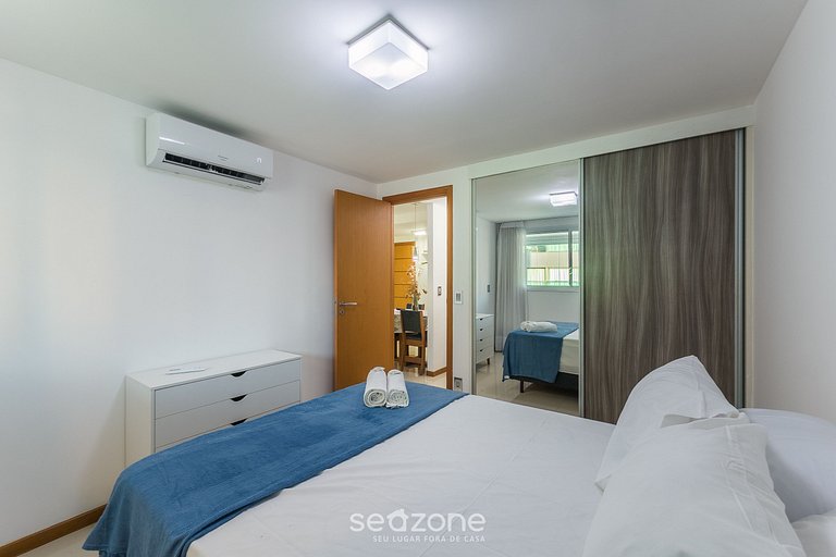 Apto c/ varanda e vista mar a 80m da Praia WJA0607