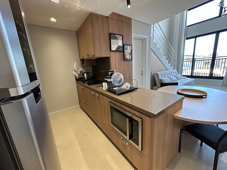 Loft Completo a 290 m da Praia COE0202