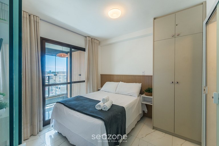 Apto c/ balcón y vista al mar en Salvador ESB0711