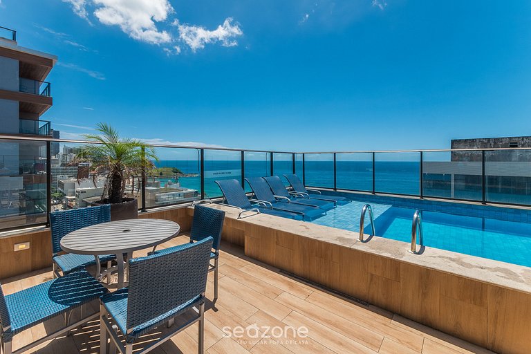 Apto c/ balcón y vista al mar en Salvador ESB0711