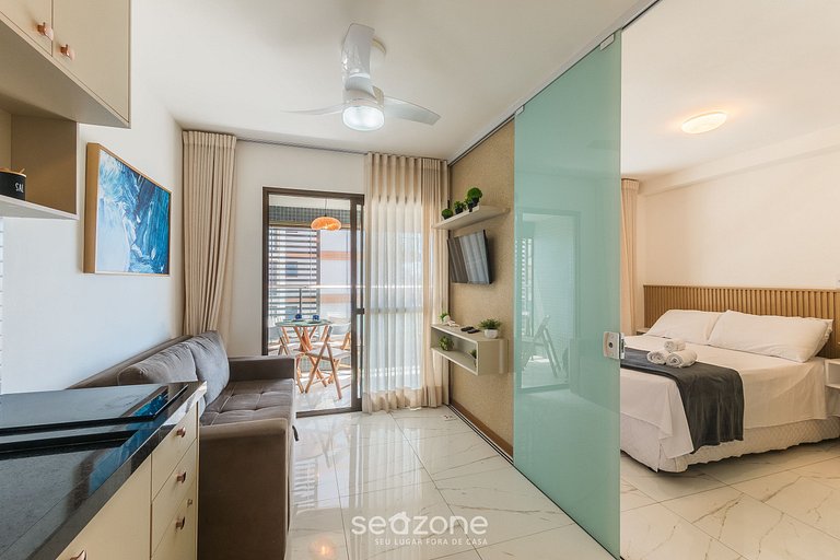 Apto c/ varanda e vista Mar em Salvador - ESB0711