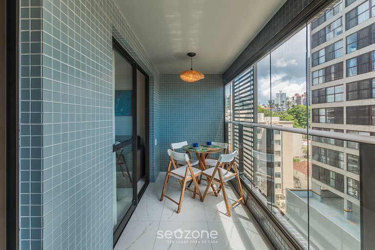 Apto c/ varanda e vista Mar em Salvador - ESB0711