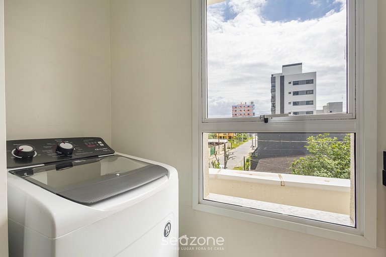 Apto c/ Varanda e Churrasq. a 350m do Mar EIM0301