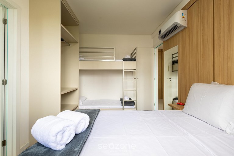 Apto c/ Varanda e Churrasq. a 350m do Mar EIM0301