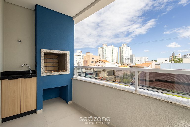 Apto c/ Varanda e Churrasq. a 350m do Mar EIM0301