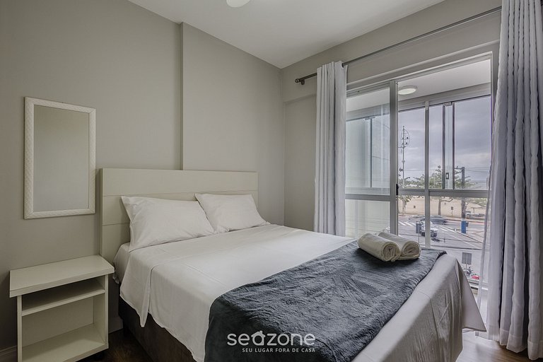 Apto c/ varanda gourmet e vista mar ERM0101