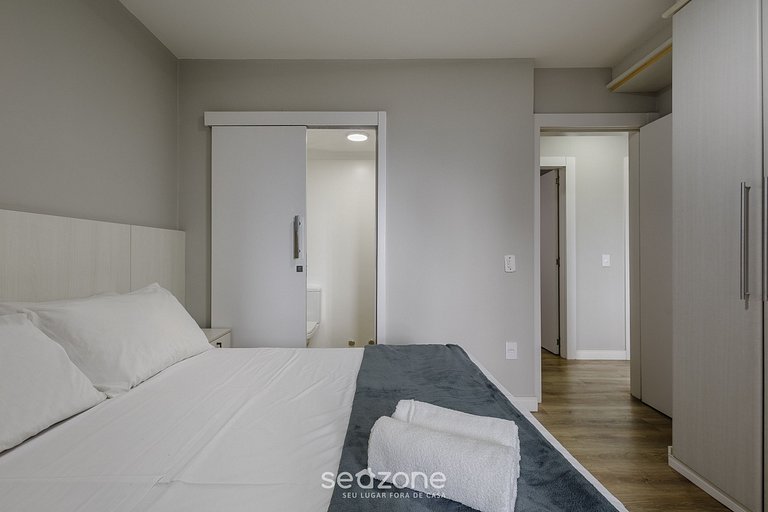 Apto c/ varanda gourmet e vista mar ERM0101