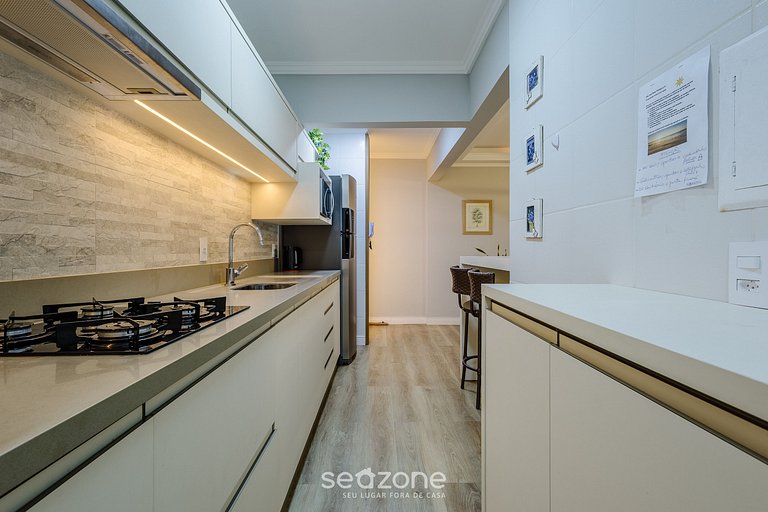 Apto c/ varanda gourmet e vista mar ERM0101