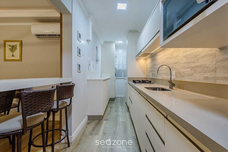 Apto c/ varanda gourmet e vista mar ERM0101