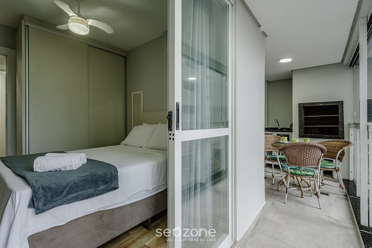 Apto c/ varanda gourmet e vista mar ERM0101