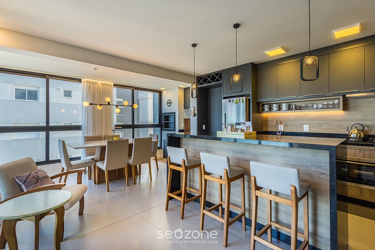 Apto vista mar e churrasq. a 80m da Praia RET0801