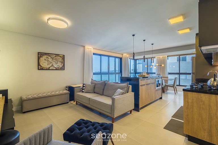 Apto vista mar e churrasq. a 80m da Praia RET0801