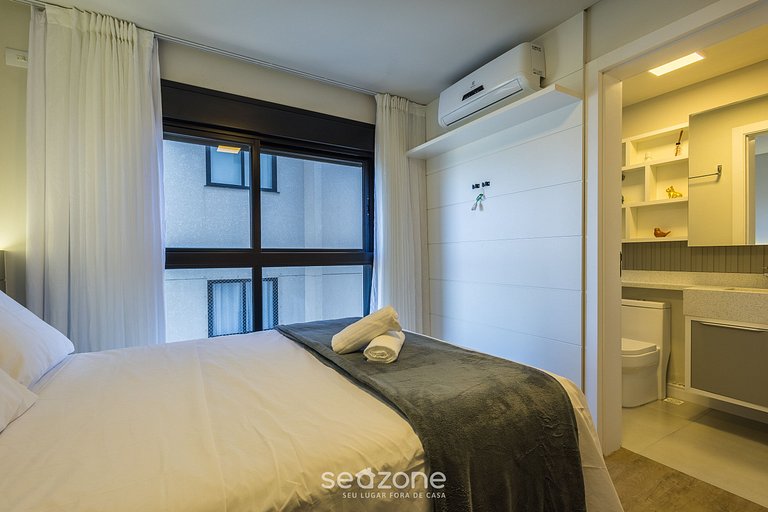 Apto vista mar e churrasq. a 80m da Praia RET0801