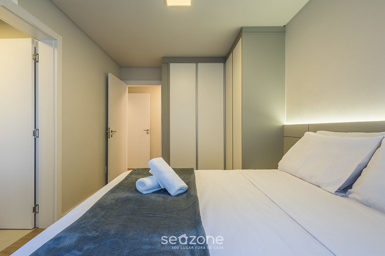 Apto vista mar e churrasq. a 80m da Praia RET0801