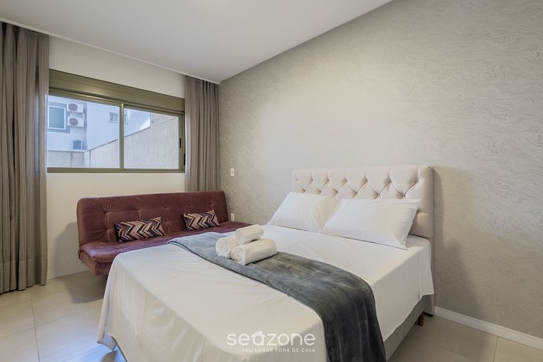 Apto c/ varanda e churrasq. a 550m do Mar LLE0104