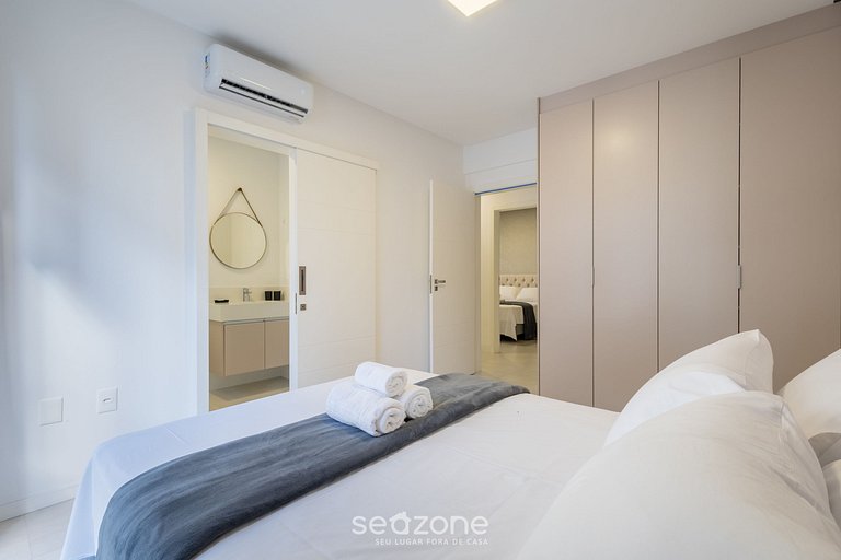 Apto c/ varanda e churrasq. a 550m do Mar LLE0104