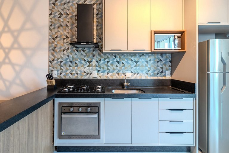 Apto c/ Churrasq. a 550 m da Praia ETP0602