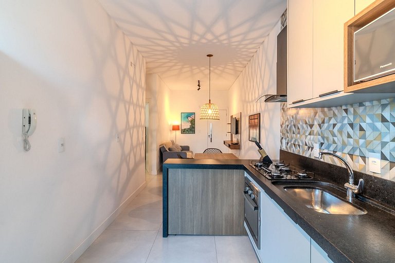 Apto c/ Churrasq. a 550 m da Praia ETP0602