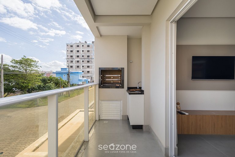 Apto c/ Churrasqueira a 400m da Praia RSH0102