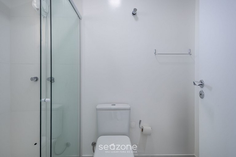 Apto c/ churrasq. e varanda, 450m da Praia SIT1202