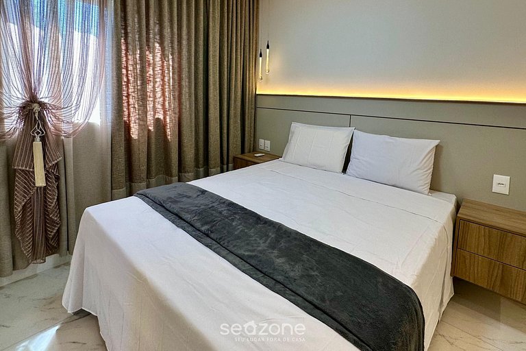 Apto c/ varanda gourmet a 700m da Praia BON1101