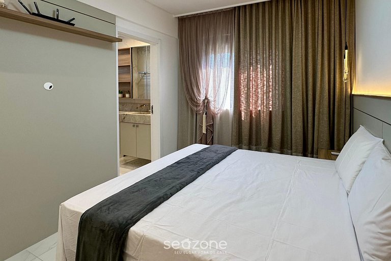 Apto c/ varanda gourmet a 700m da Praia BON1101