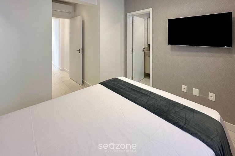 Apto c/ varanda gourmet a 700m da Praia BON1101