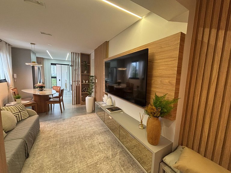 Apto c/ parrilla cerca del mar en Perequê FEL0502