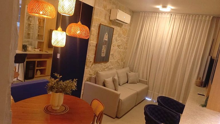 Apto c/ churrasq. e varanda a 220m do Mar RTY0216