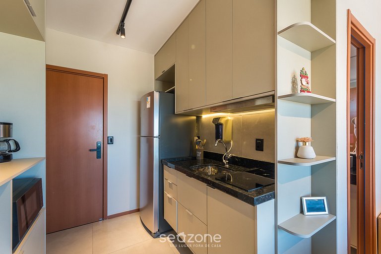 Studio c/ varanda e vista a 220m da Praia ONE0607