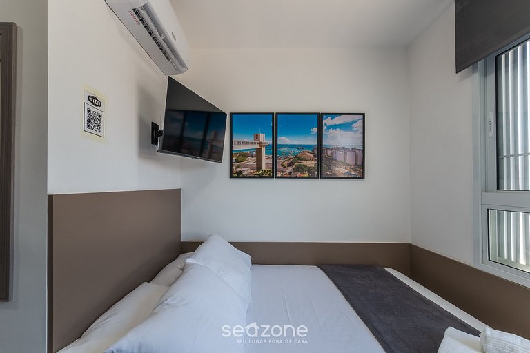 Studio Moderno a 160m do mar em prédio SAA0521