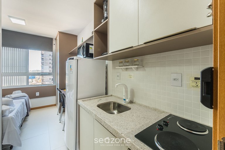 Studio Moderno a 160m do mar em prédio SAA0521