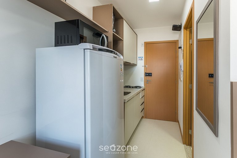 Studio Moderno a 160m do mar em prédio SAA0521