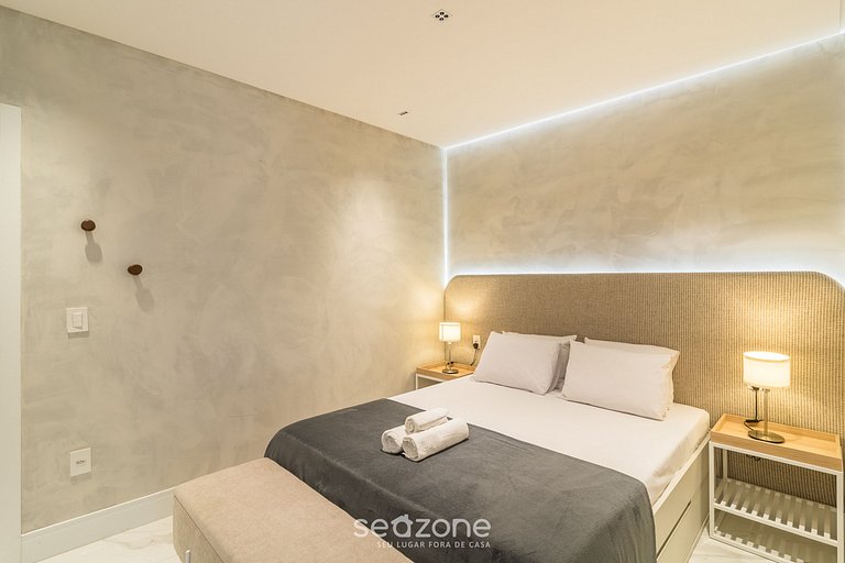 Apto c/ área gourmet a 300m da praia MTR1002