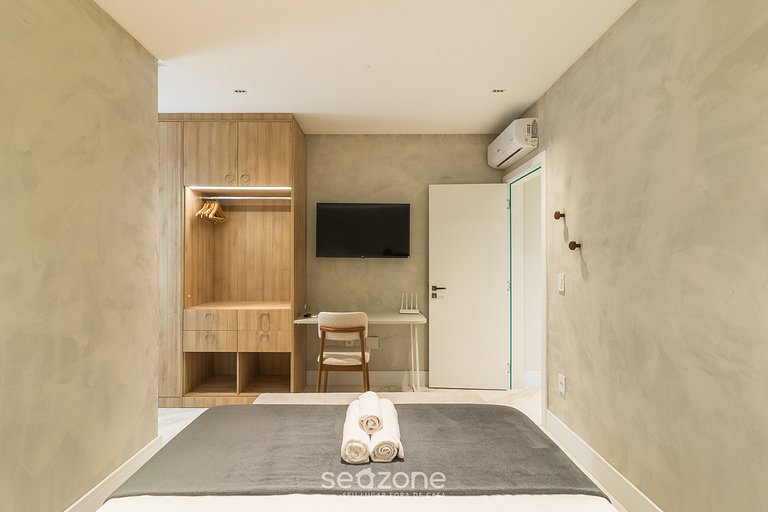 Apto c/ área gourmet a 300m da praia MTR1002