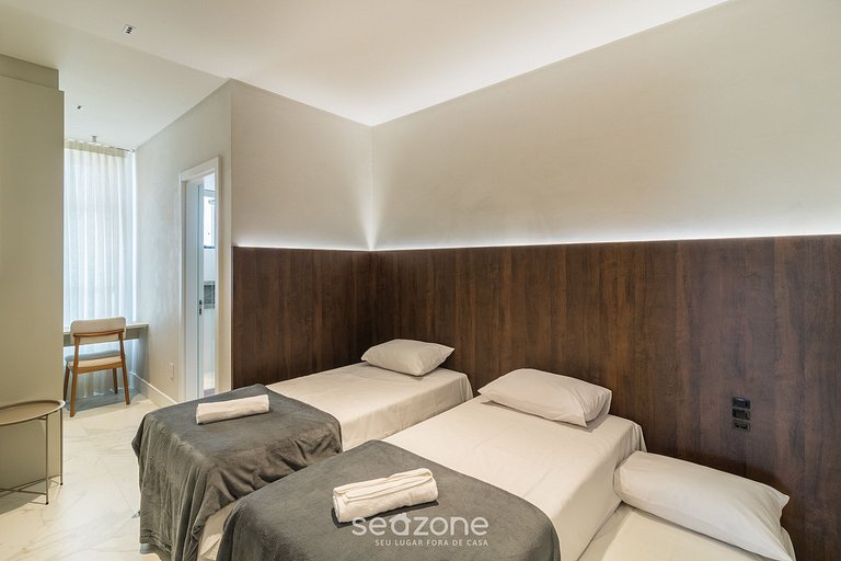 Apto c/ área gourmet a 300m da praia MTR1002