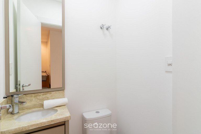 Apto c/ 3 suítes e churrasq. a 90m do mar RIH0901