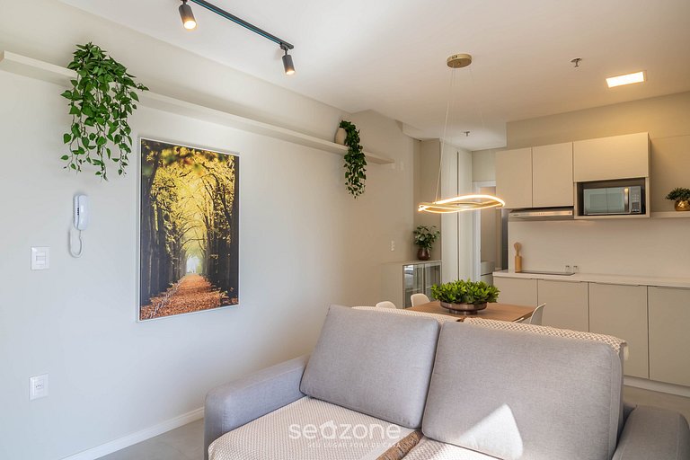 Apto c/ churrasq. privativa a 220m do Mar FFS1209