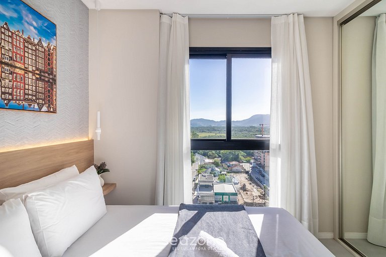 Apto c/ churrasq. privativa a 220m do Mar FFS1209