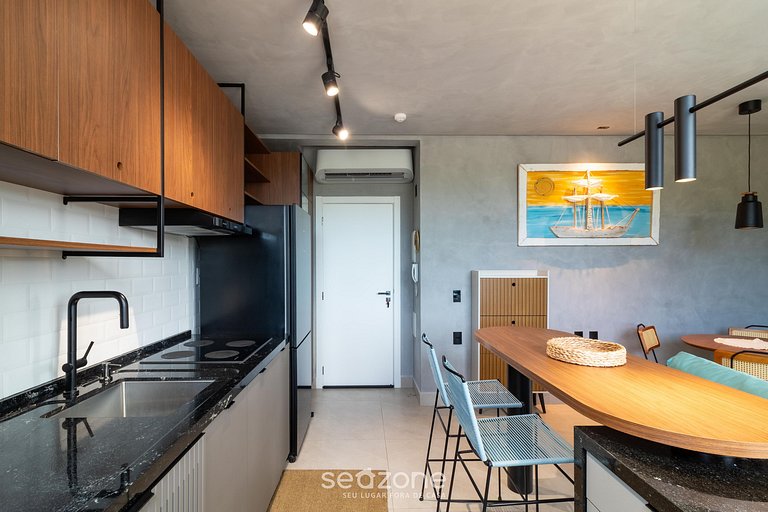 Apto con parrilla privada a 500 m del mar ELF0406