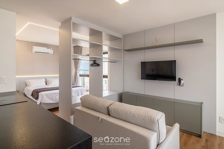 Studio c/ churrasq. e vista mar, Bombinhas SFR0501