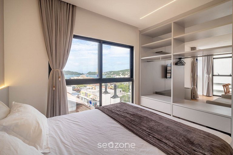 Studio c/ churrasq. e vista mar, Bombinhas SFR0501